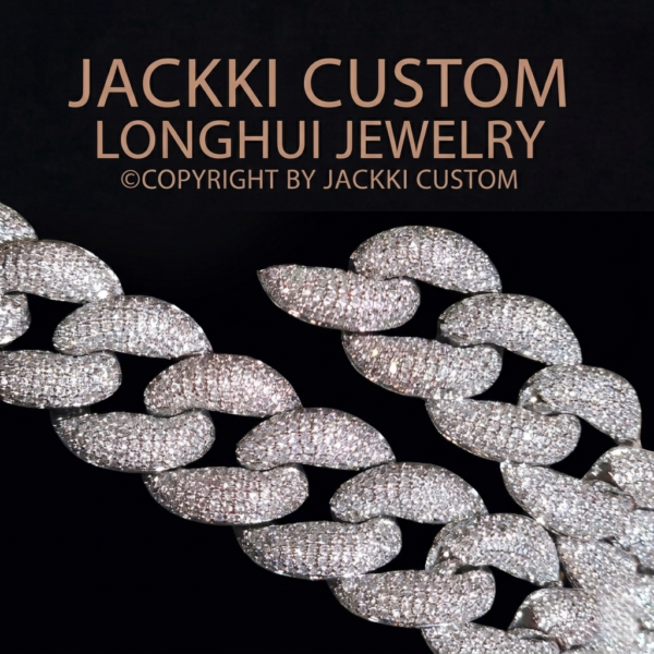18mm Moissanite Cuban Chain - Premium Solid Silver Icy Drip