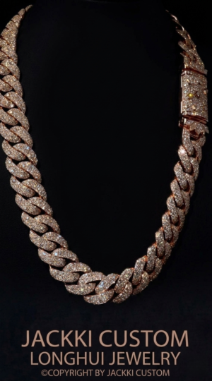 18m古巴_副本 18mm Moissanite Cuban Chain - Premium Solid Silver Icy Drip