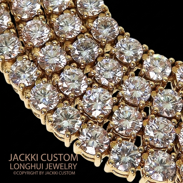 4m网球1_副本 4mm Moissanite Tennnis Chain - Premium Solid Silver Icy Drip