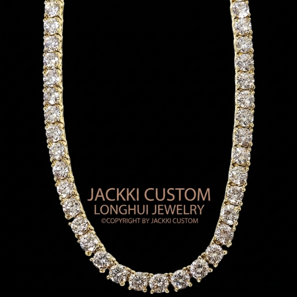 4m网球_副本 4mm Moissanite Tennnis Chain - Premium Solid Silver Icy Drip