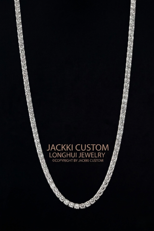 5m网球1_副本 5mm Moissanite Tennnis Chain - Premium Solid Silver Icy Drip
