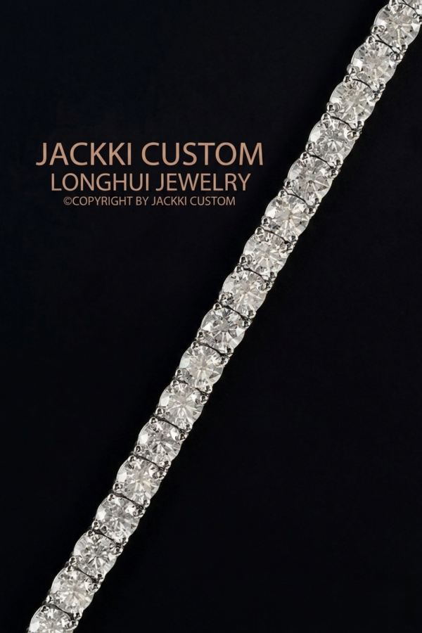 5m网球2_副本 5mm Moissanite Tennnis Chain - Premium Solid Silver Icy Drip