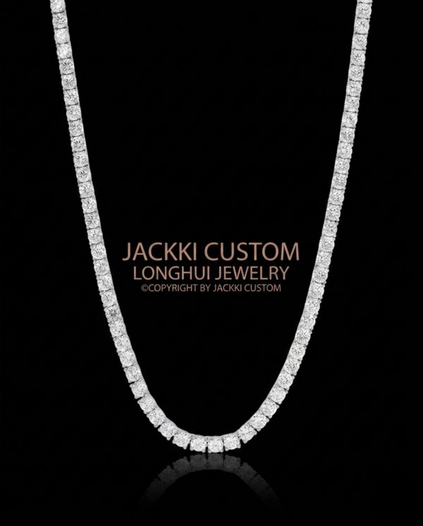 5m网球_副本 5mm Moissanite Tennnis Chain - Premium Solid Silver Icy Drip
