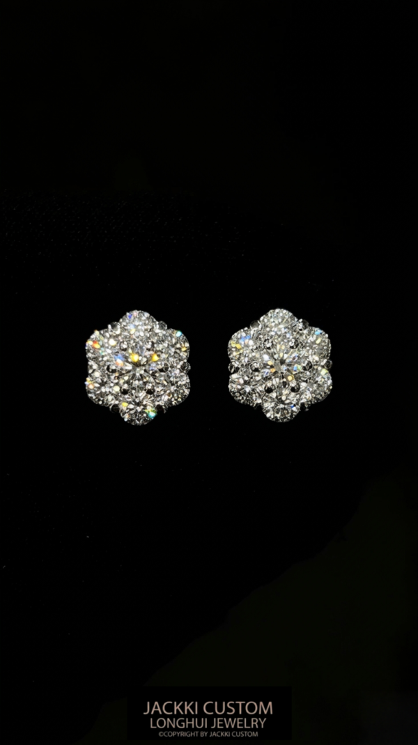 2cttw Lab Grown Diamond Cluster Earrings