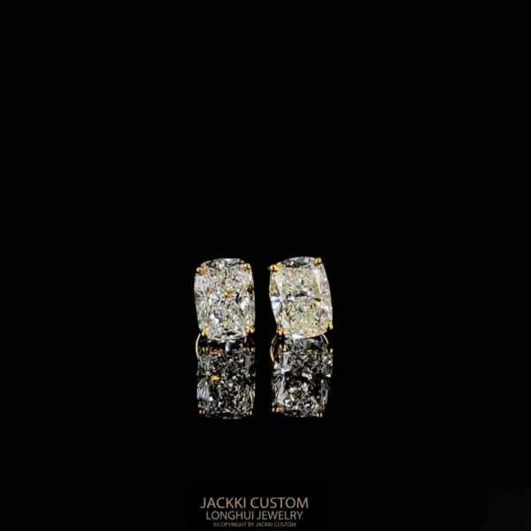 1ct Cushion Cut Lab Grown Earrings