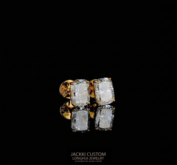 1ct Cushion Cut Lab Grown Earrings