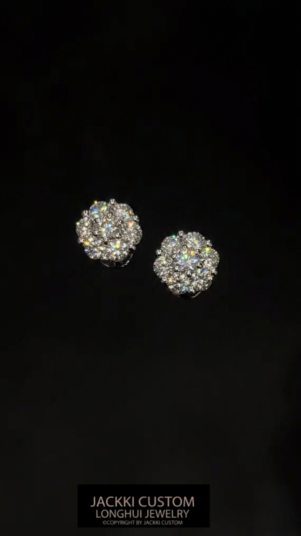 2cttw Lab Grown Diamond Cluster Earrings