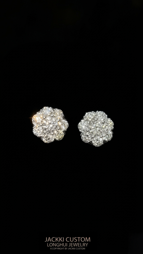 2cttw Lab Grown Diamond Cluster Earrings